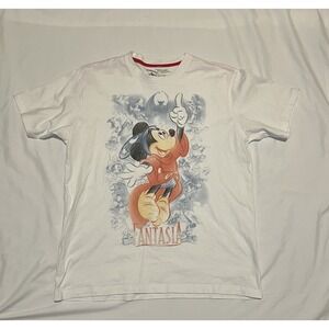 Fantastia - Mickey As Sorcerer's Apprentice Disney Studio White Shirt Large